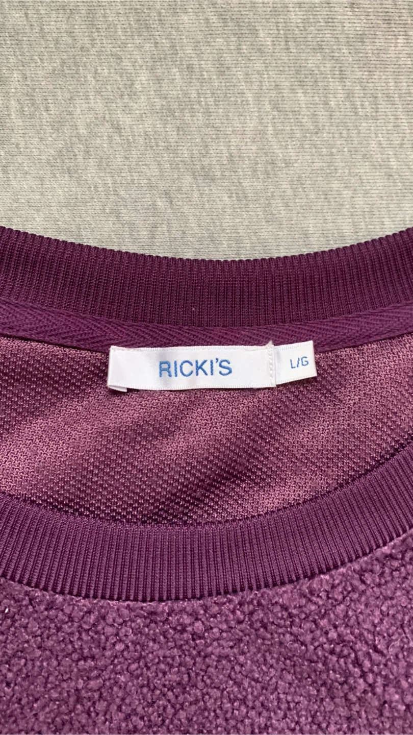 RICKI'S Purple Sherpa Fleece Crewneck with Zippers - Size L - photo 3