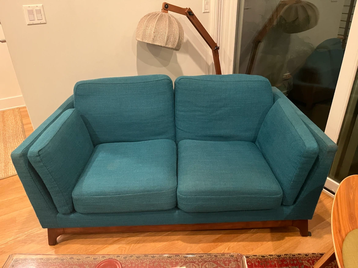 Teal Loveseat Sofa