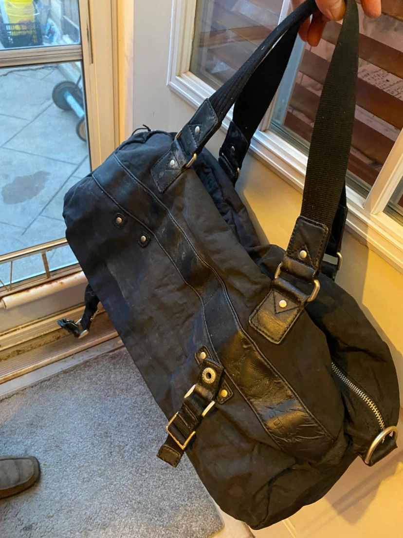 Black Duffel Bag with Leather Accents - photo 3