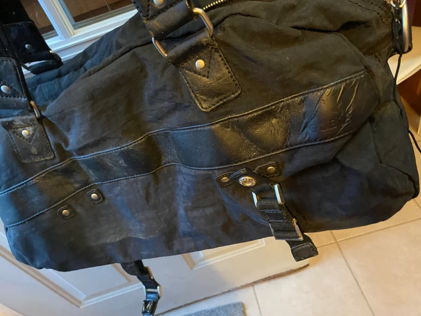 Black Duffel Bag with Leather Accents - photo 4