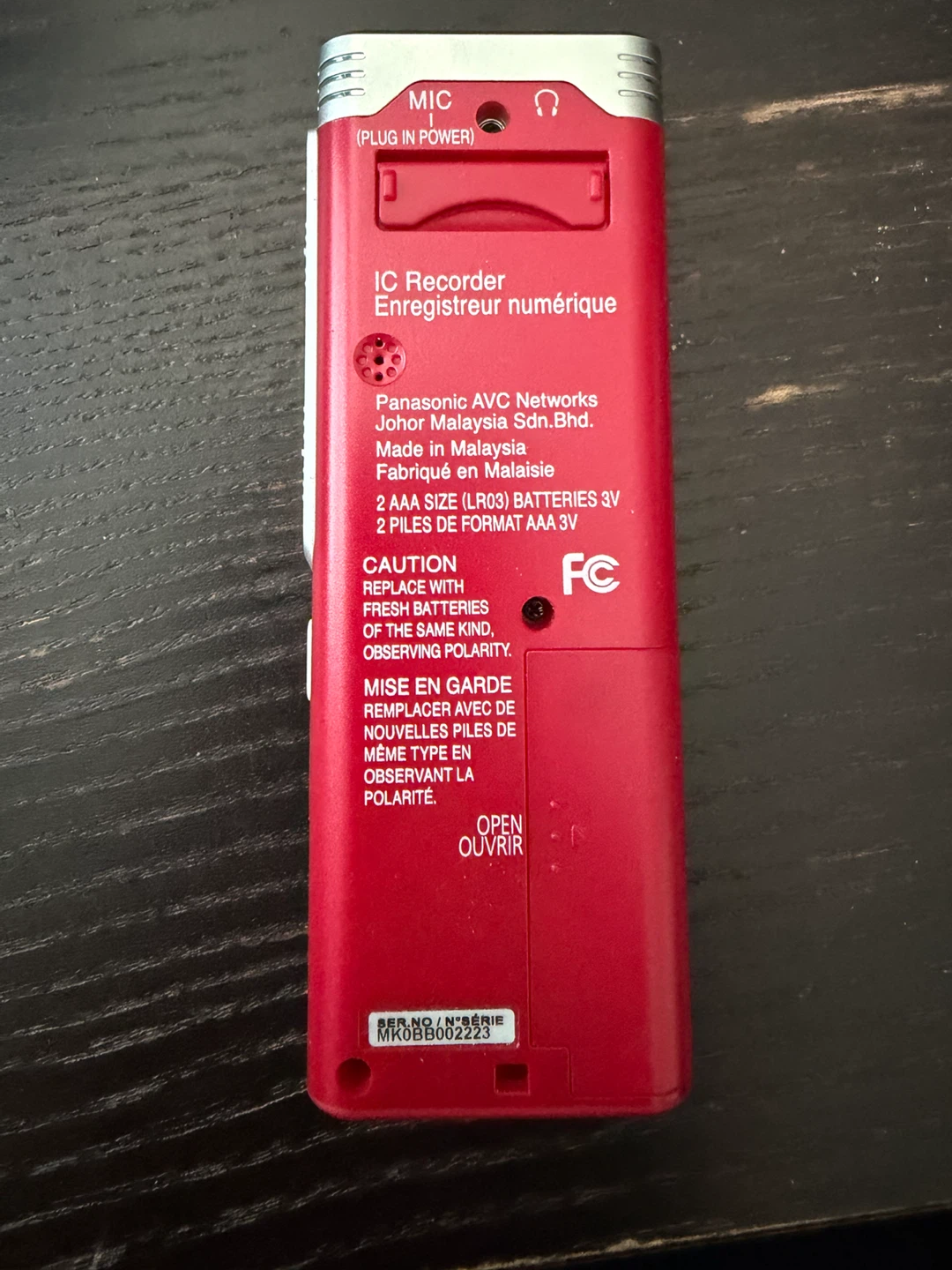 Panasonic RR-US571 Stereo MP3 Digital Voice Recorder - photo 2