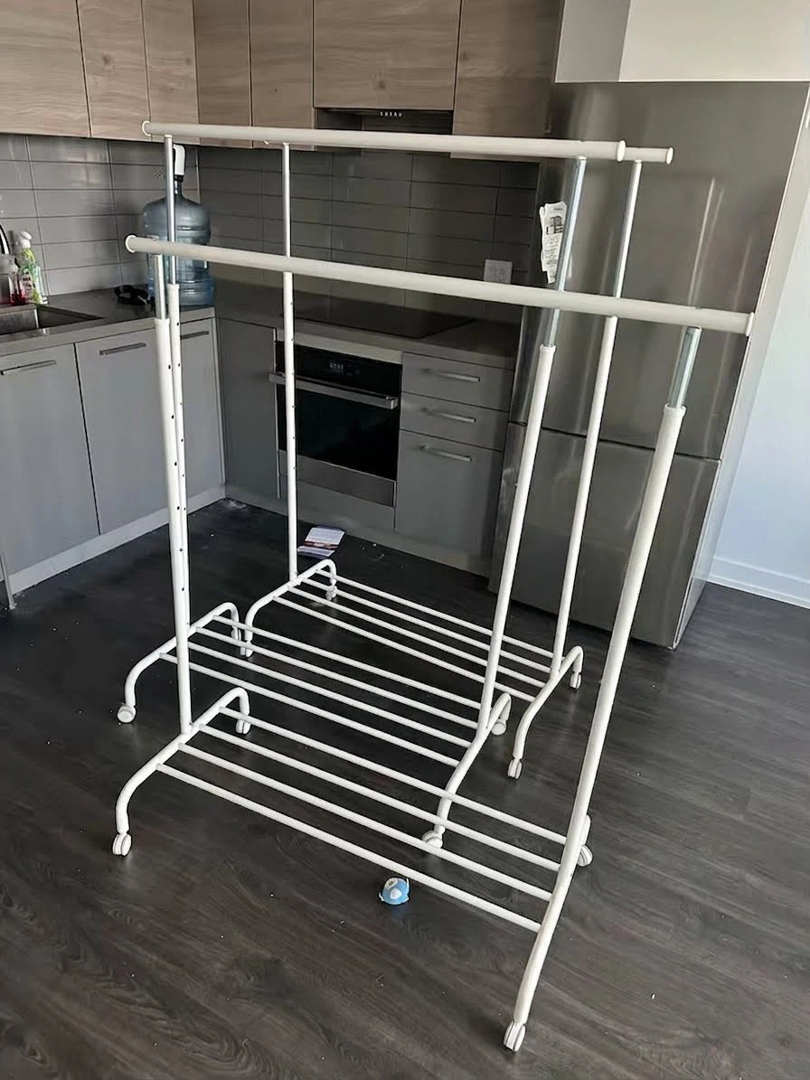 IKEA White Clothes Rack with Hanging Shelves- $35 for 3