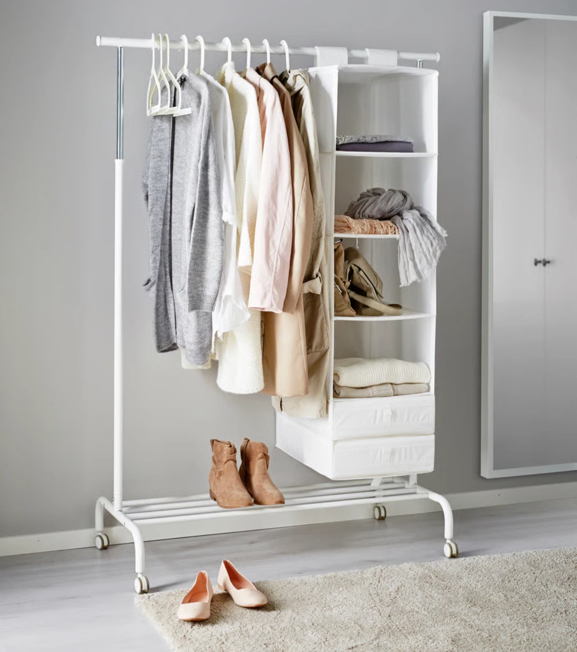 IKEA White Clothes Rack with Hanging Shelves- $35 for 3 - photo 3