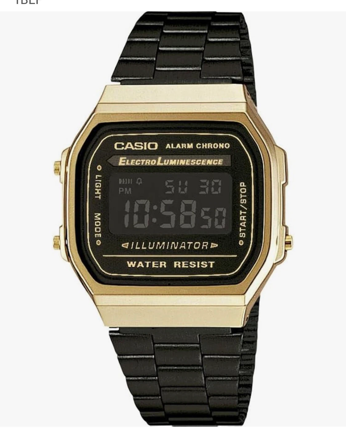 Casio Watch A168WEGB-1B Vintage Watch - Black/Gold
