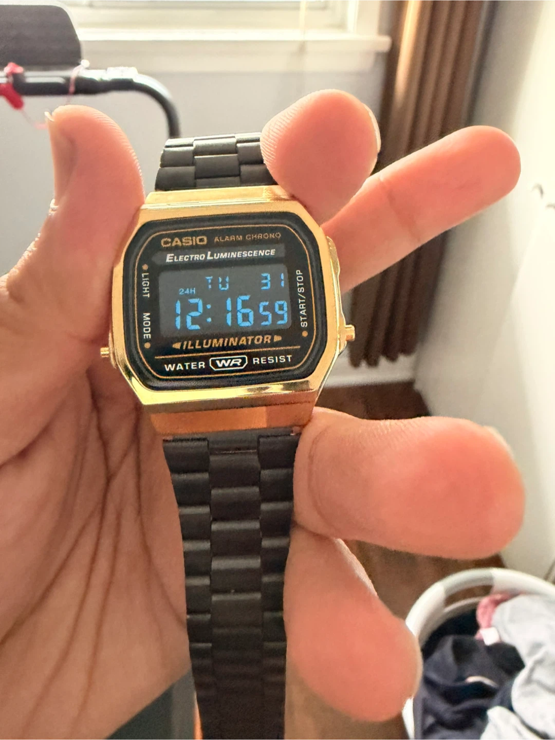 Casio Watch A168WEGB-1B Vintage Watch - Black/Gold - photo 2