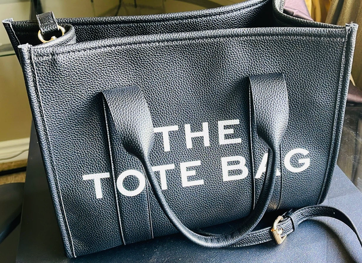 Black Leather "The Tote Bag" Handbag