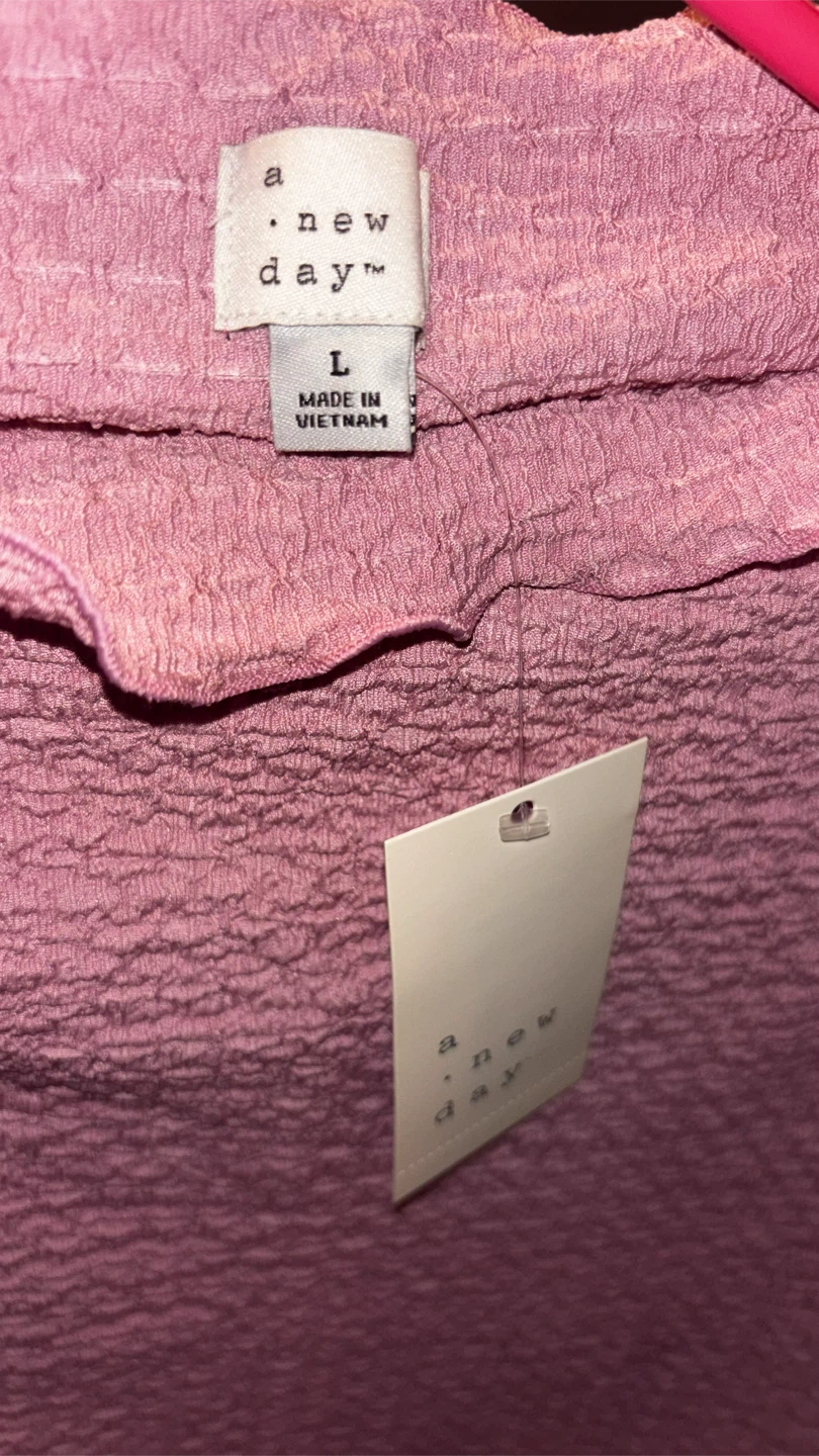 A New Day Pink Textured Mock Neck Top Size L - photo 3