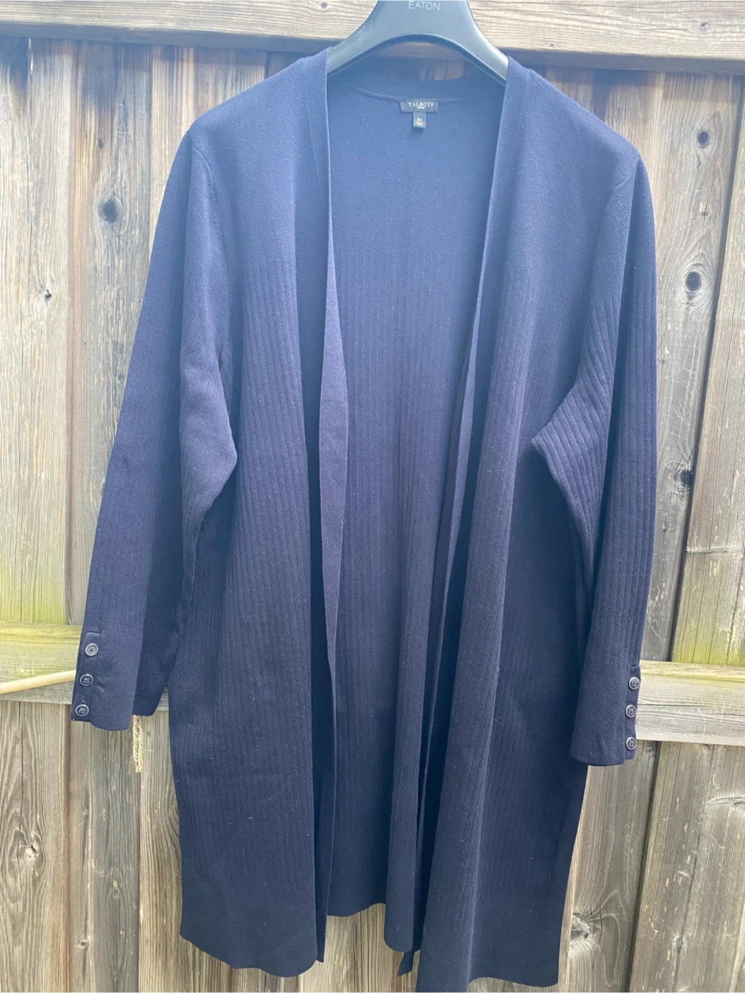 Talbots Woman Navy Blue Ribbed Cardigan Size 3X