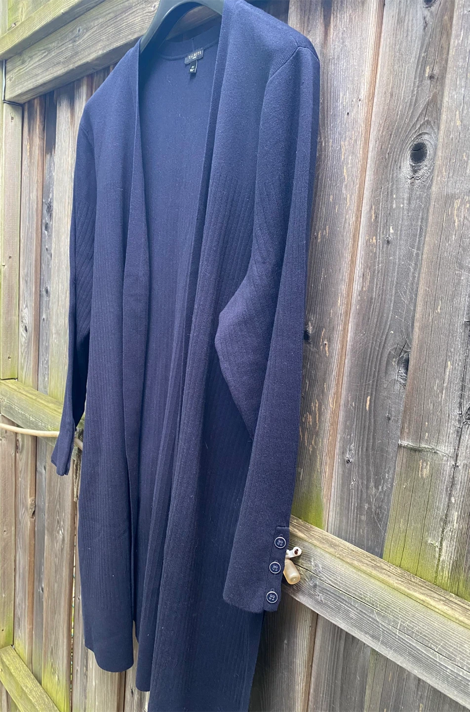 Talbots Woman Navy Blue Ribbed Cardigan Size 3X - photo 3