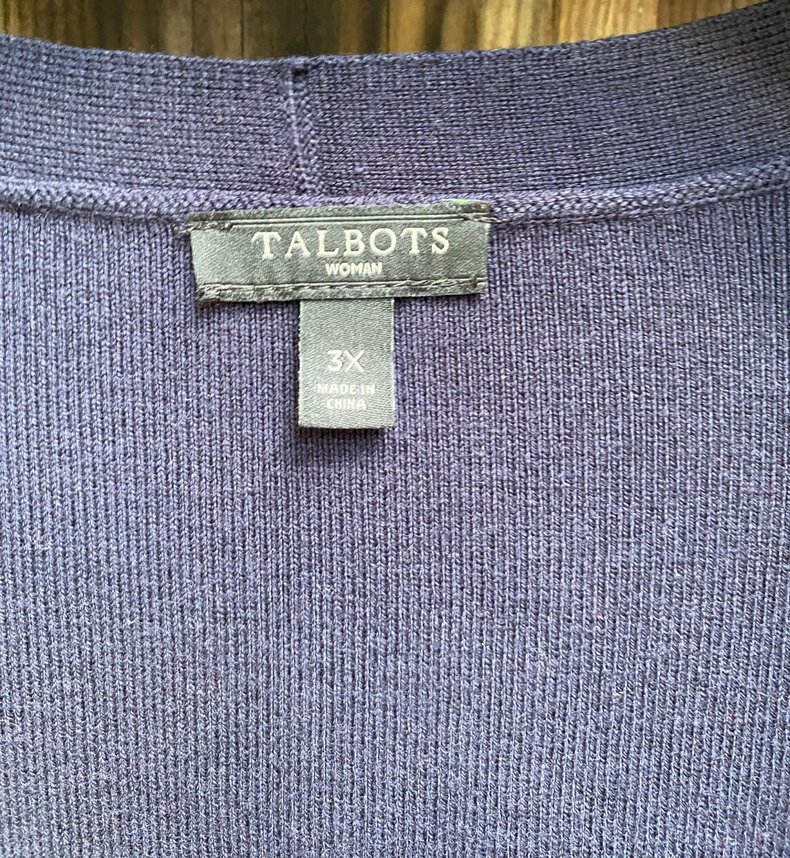 Talbots Woman Navy Blue Ribbed Cardigan Size 3X - photo 4