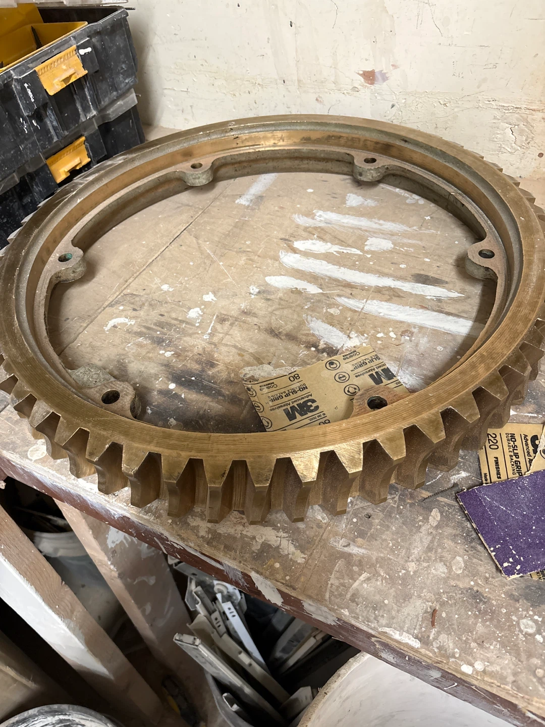 Large Brass Gear about 100 pounds  100 years older