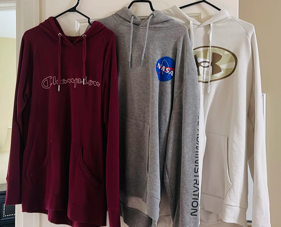 Bundle of 3 Hoodies: Champion, NASA, Under Armour
