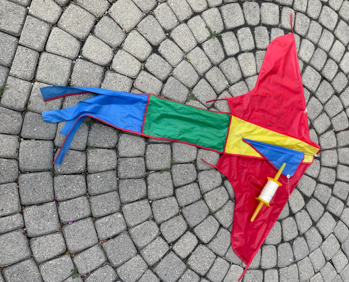 Colourful Delta Kite with String - photo 2