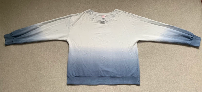 Ladies Blue Ombre Long Sleeve Sweater - Size Large