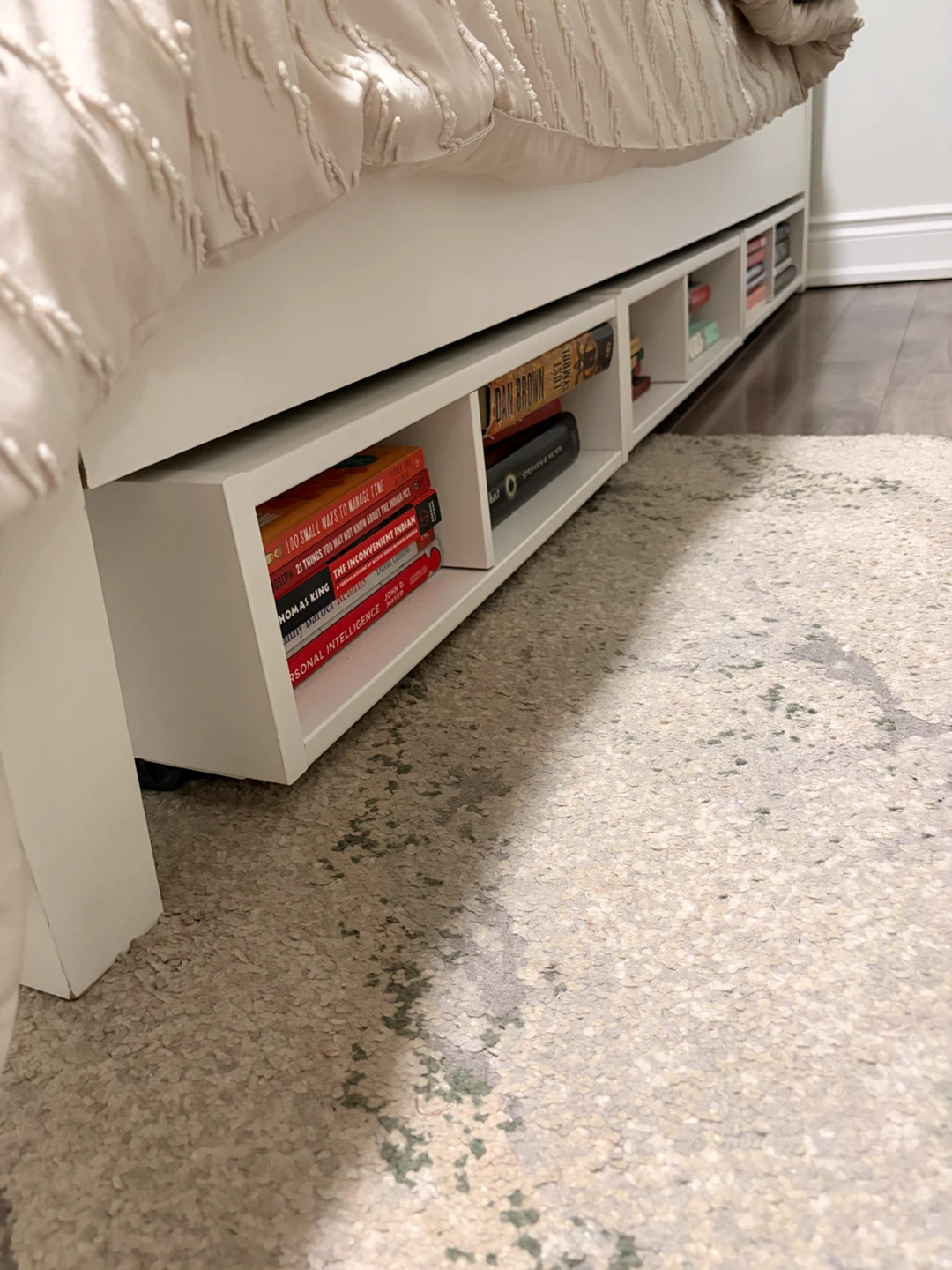 Set of 3 White Under Bed Storage Box with Wheels Ikea - photo 2