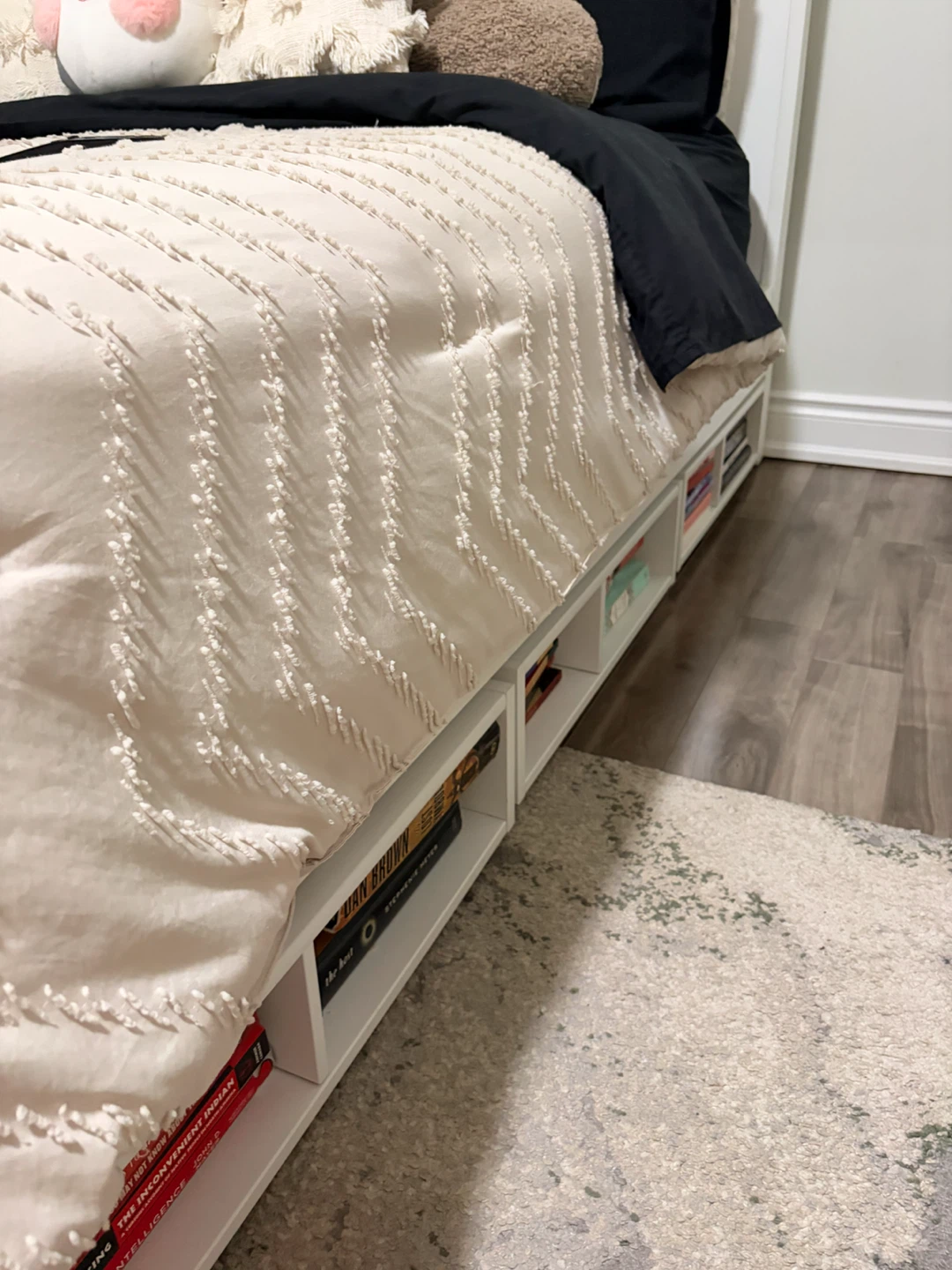 Set of 3 White Under Bed Storage Box with Wheels Ikea - photo 3