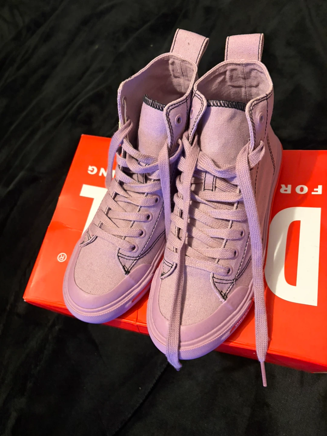 Diesel Women's High-Top Sneakers - Lavender - Size 7.5