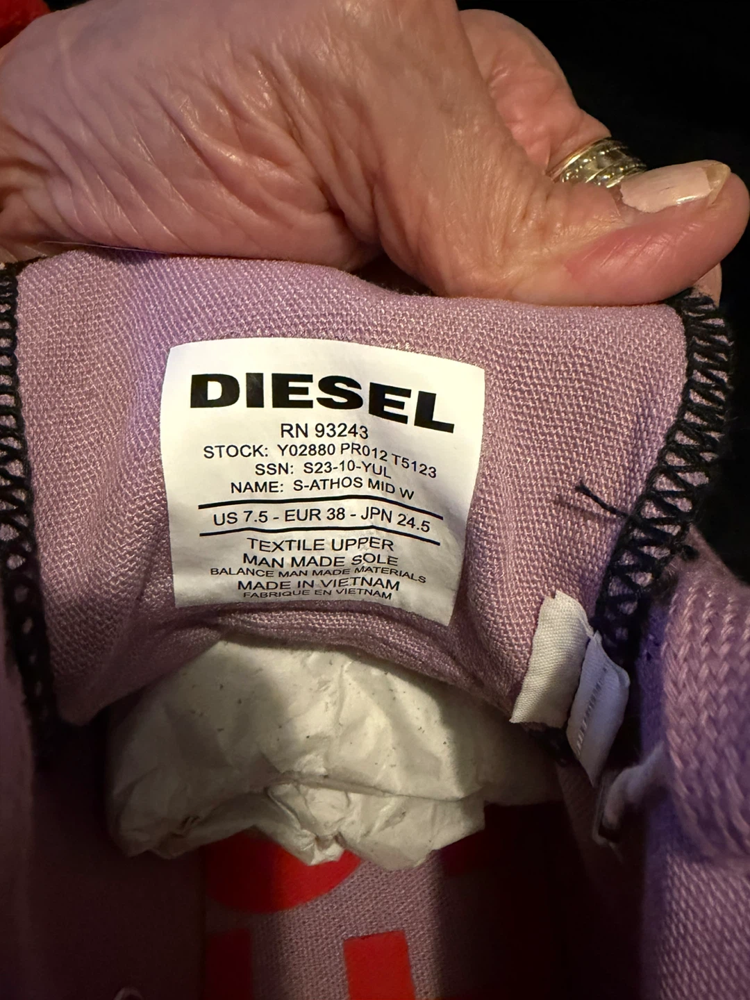 Diesel Women's High-Top Sneakers - Lavender - Size 7.5 - photo 5
