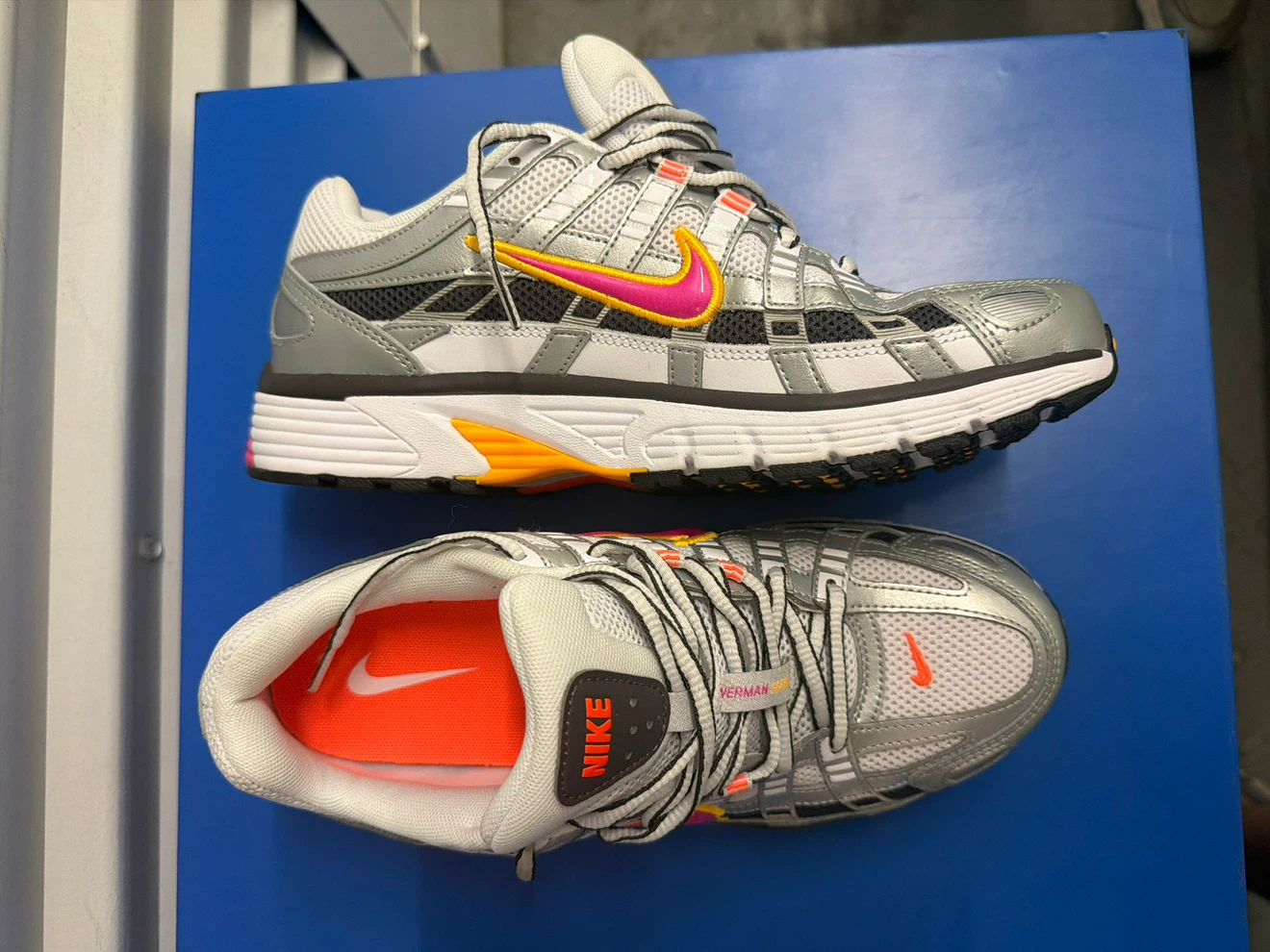 Nike P-6000 Metallic Silver Pink Running Shoes