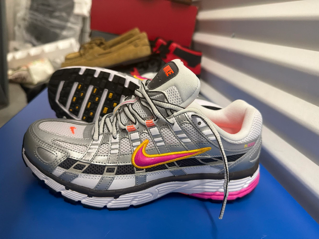 Nike P-6000 Metallic Silver Pink Running Shoes - photo 2