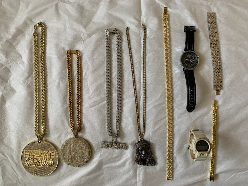 Assorted Hip Hop Pendants, Chains & Watches
