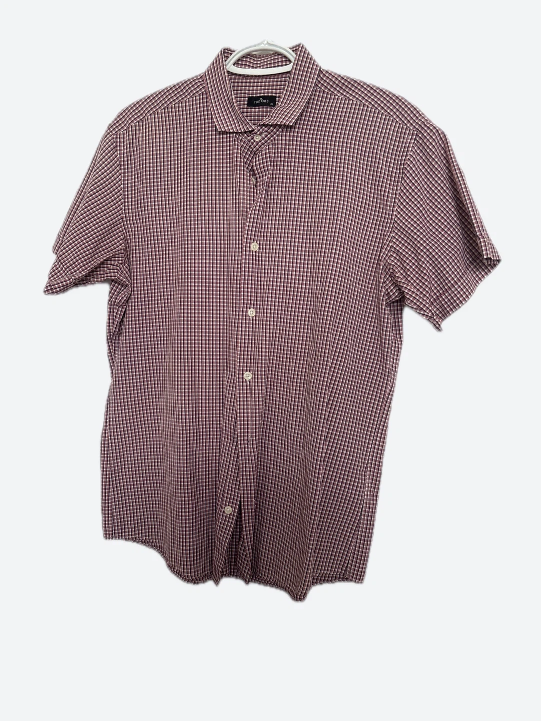 St. Johns Bay Short Sleeve Button-Up Shirt - Red/White Checkered