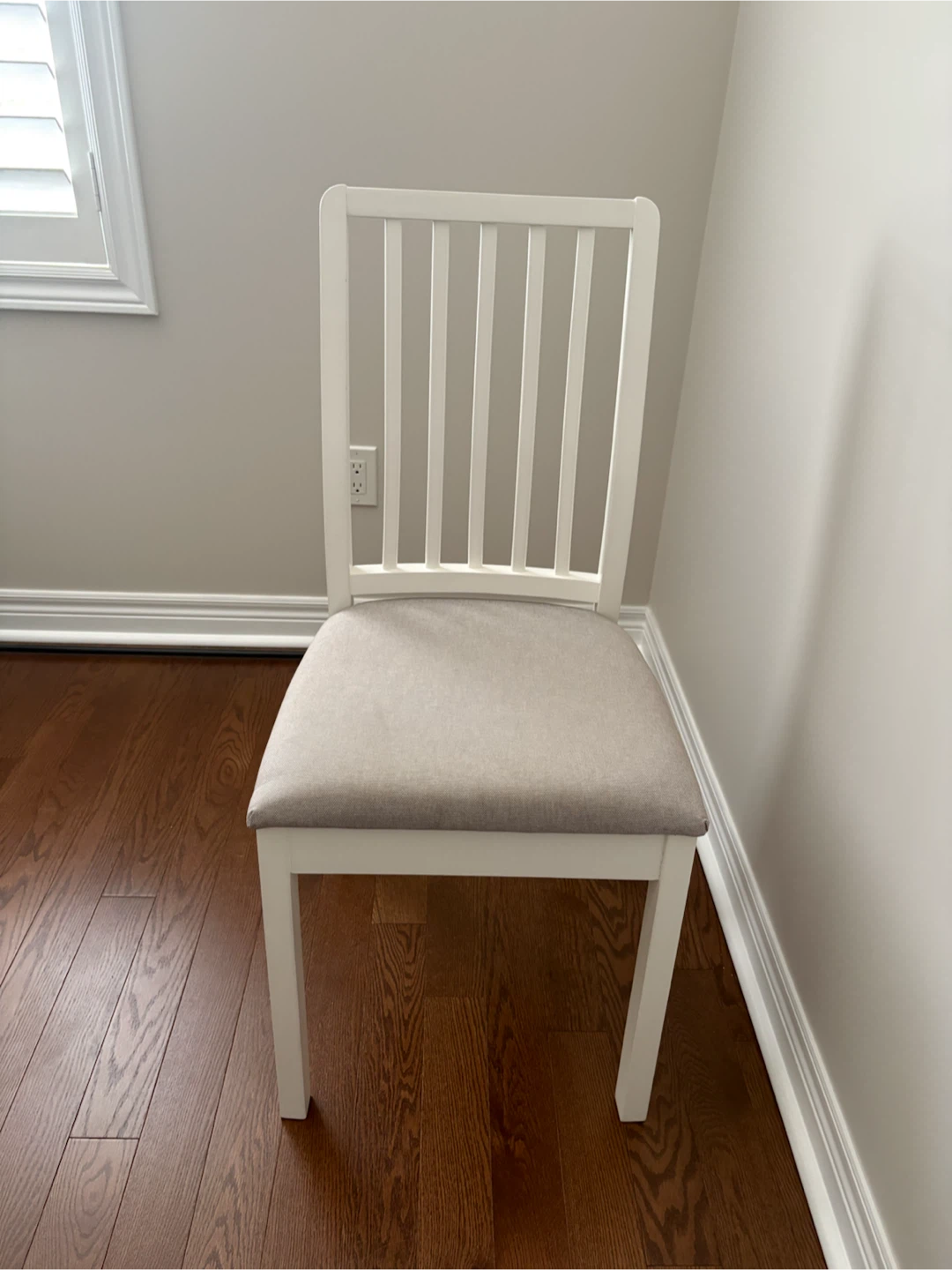 White Dining Chair with Padded Seat