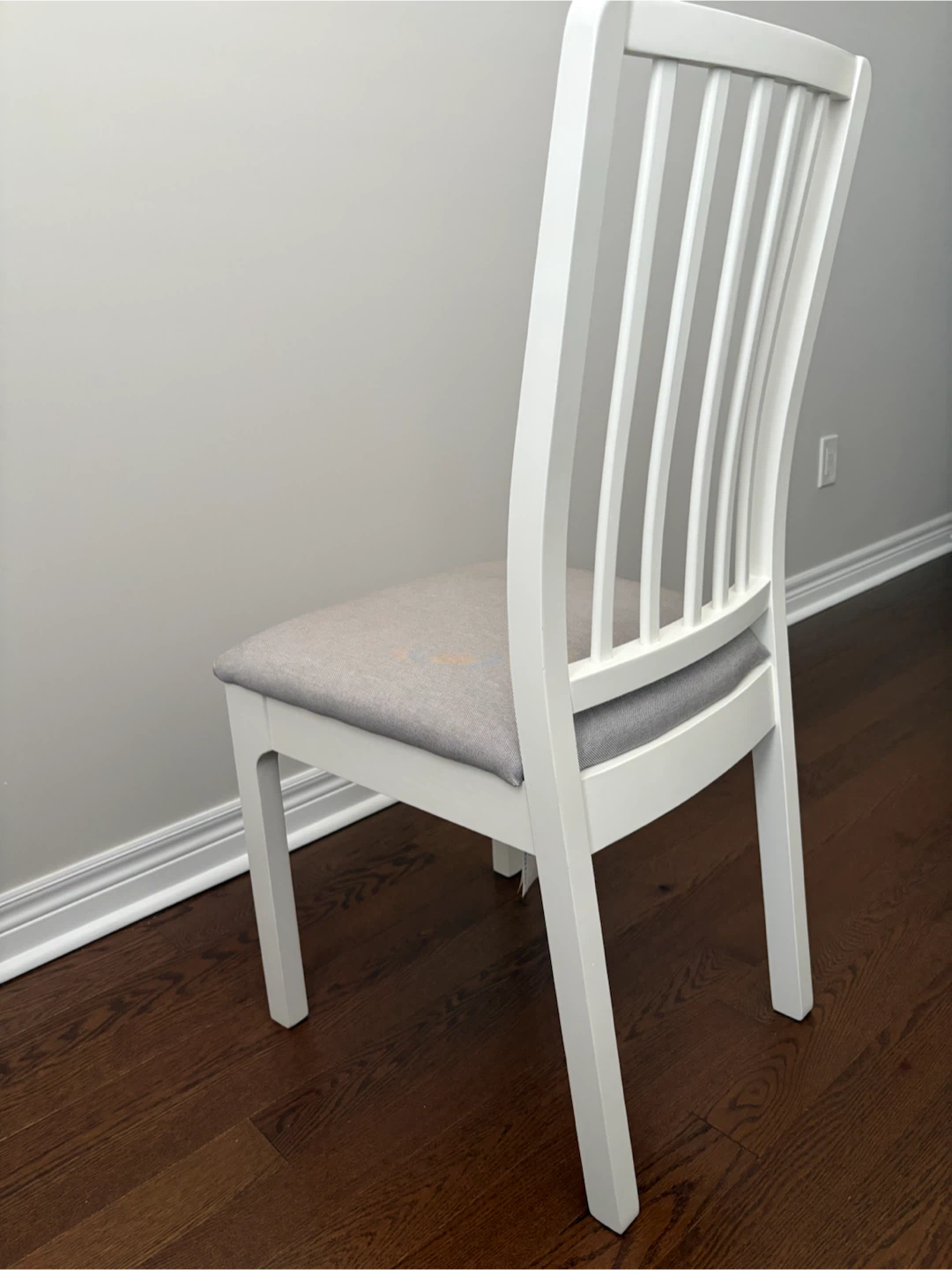 White Dining Chair with Padded Seat - photo 3