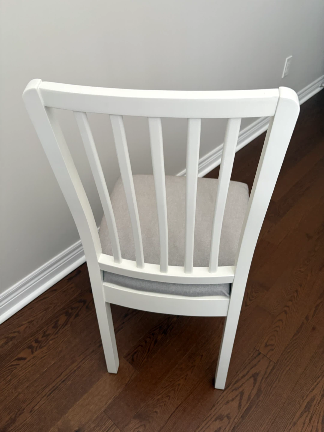 White Dining Chair with Padded Seat - photo 5