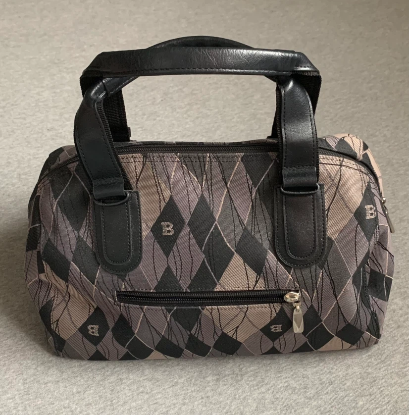 B Monogram Argyle Pattern Medium Sizes Handbag