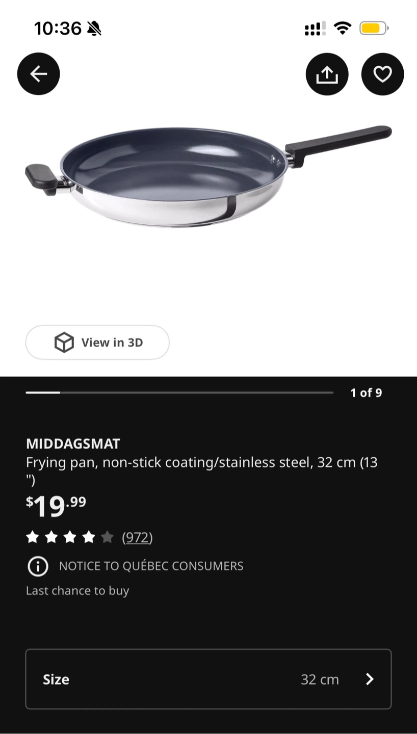 MIDDAGSMAT Frying Pan - 32 cm