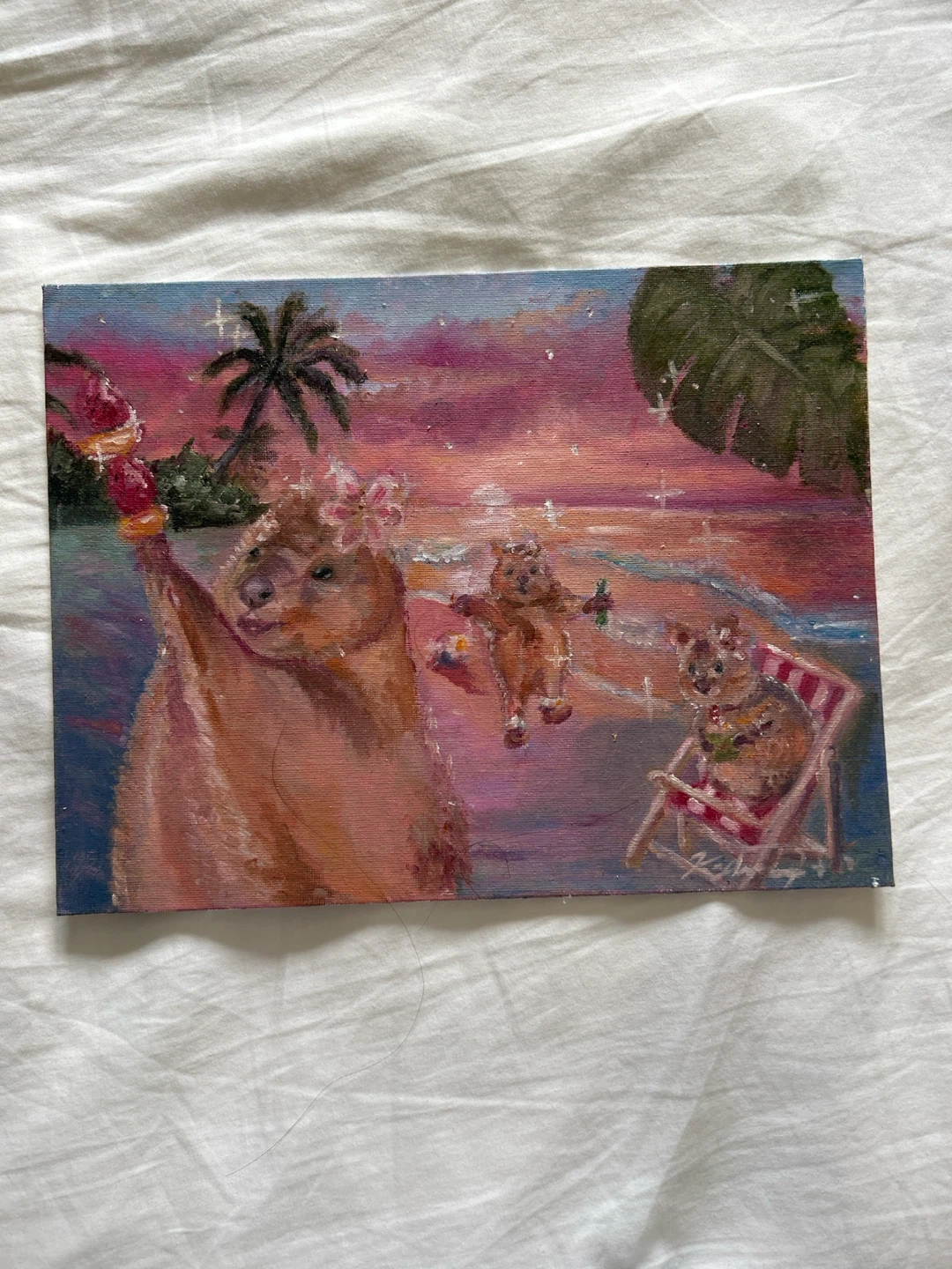 Original Painting of Quokkas at the Beach