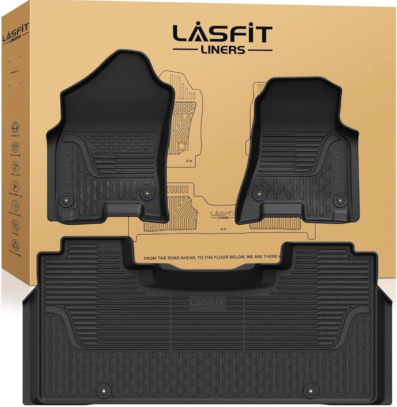LASFIT Floor Mats for Ram 1500 2019-2024 Crew Cab