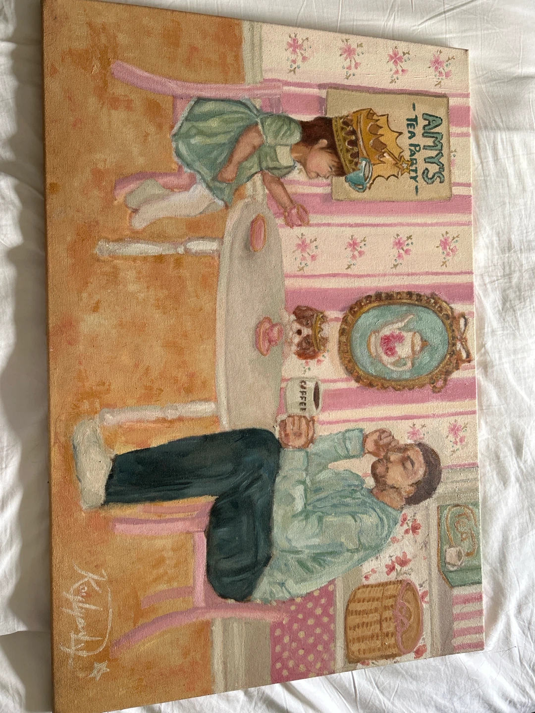 Original Oil Painting - "Amy's Tea Party"