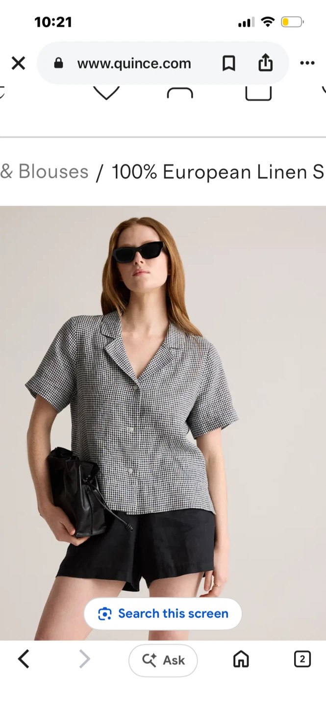 Quince 100% European Linen Gingham Shirt