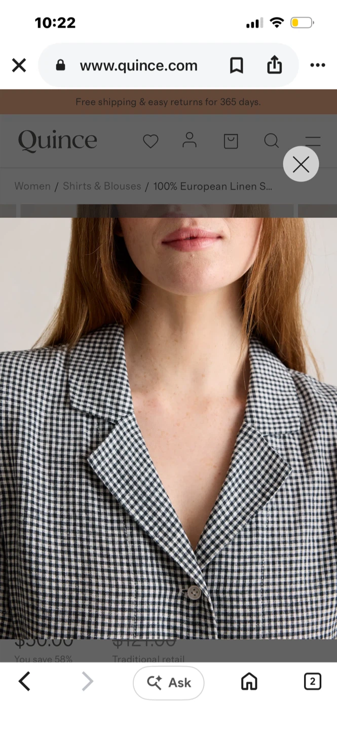 Quince 100% European Linen Gingham Shirt - photo 2