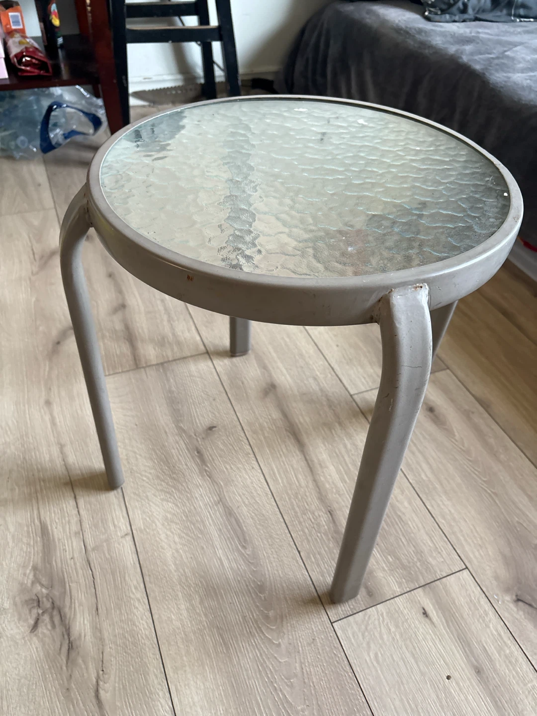 Small round table with glass top