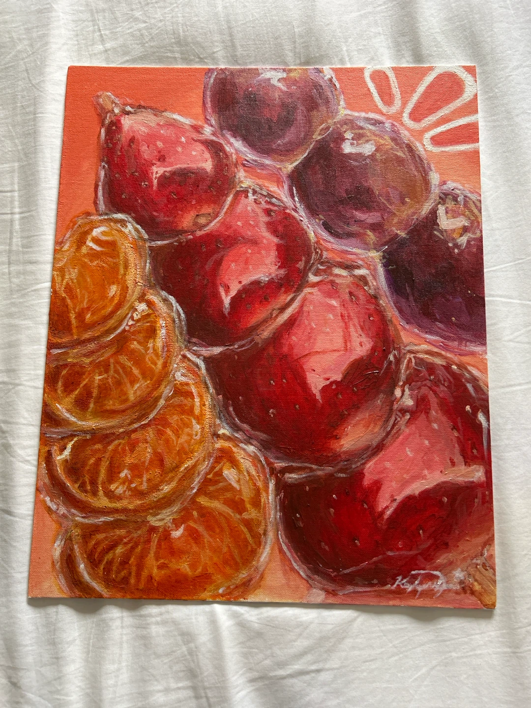 16"x20" Hand Painted Acrylic Tanghulu Painting