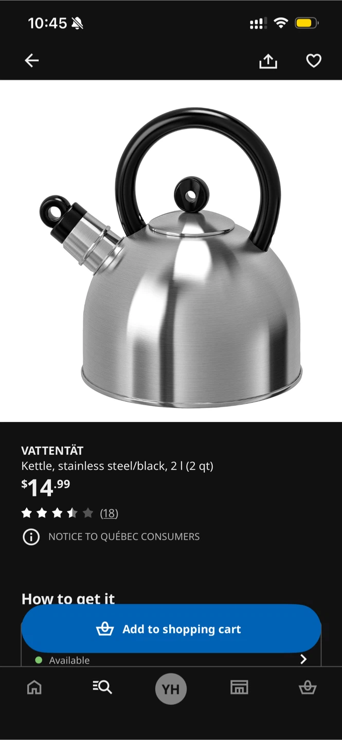VATTENTÄT Kettle, Stainless Steel/Black, 2L - photo 3