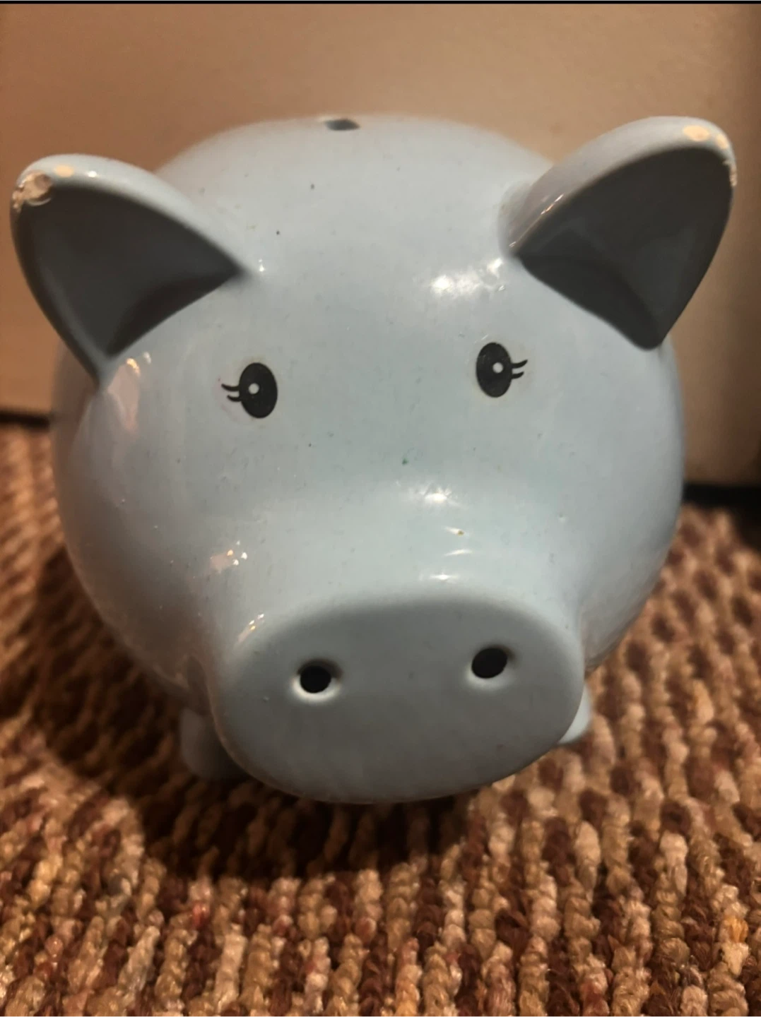 Light Blue Ceramic Piggy Bank