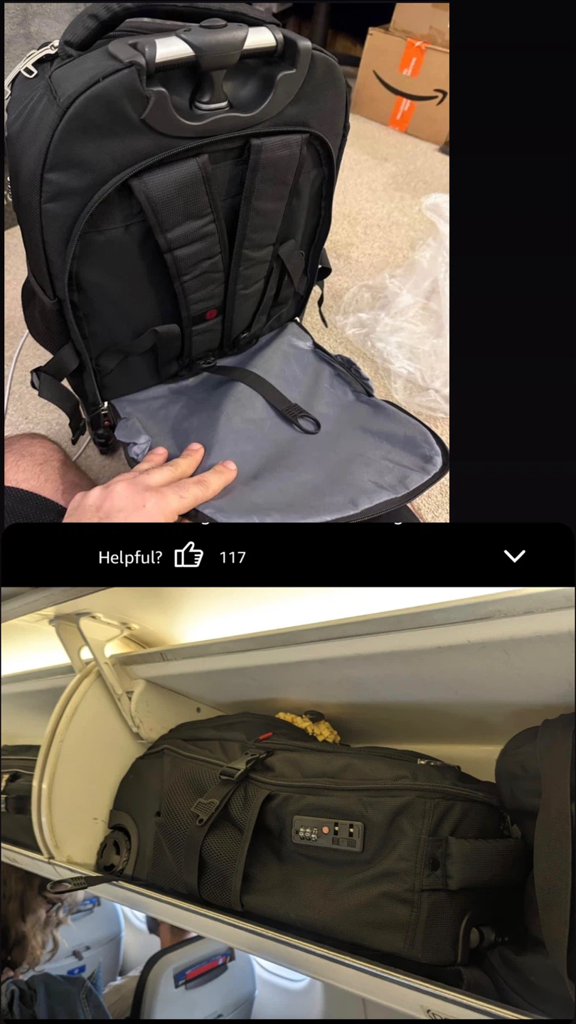 Rolling Backpack travel bag suitcase - Black - photo 5