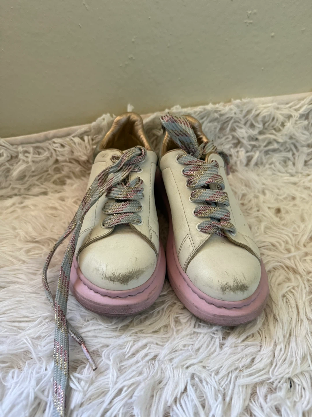 Alexander McQueen Oversized Sneakers White/Pink Size 37 - photo 2