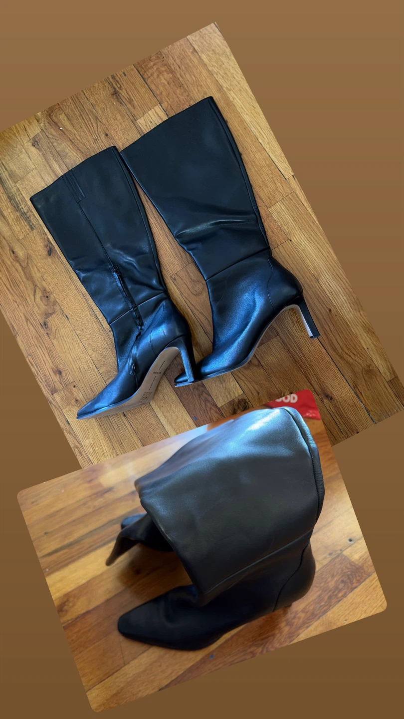 Black Leather Knee-High Boots - photo 3