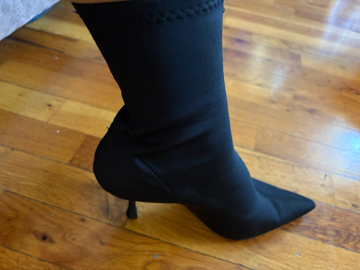 Black Sock Boots with Clear Heel - photo 2