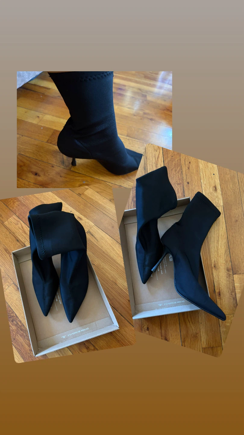 Black Sock Boots with Clear Heel - photo 3