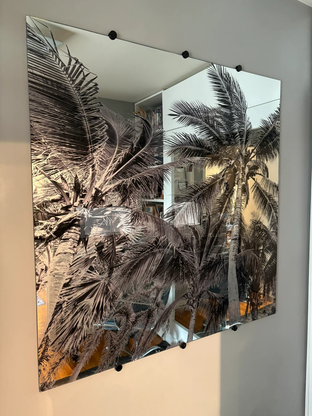 Decorative Wall Mirror with Palm Tree Print - photo 2