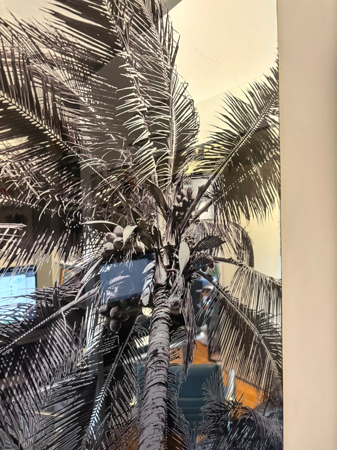 Decorative Wall Mirror with Palm Tree Print - photo 3