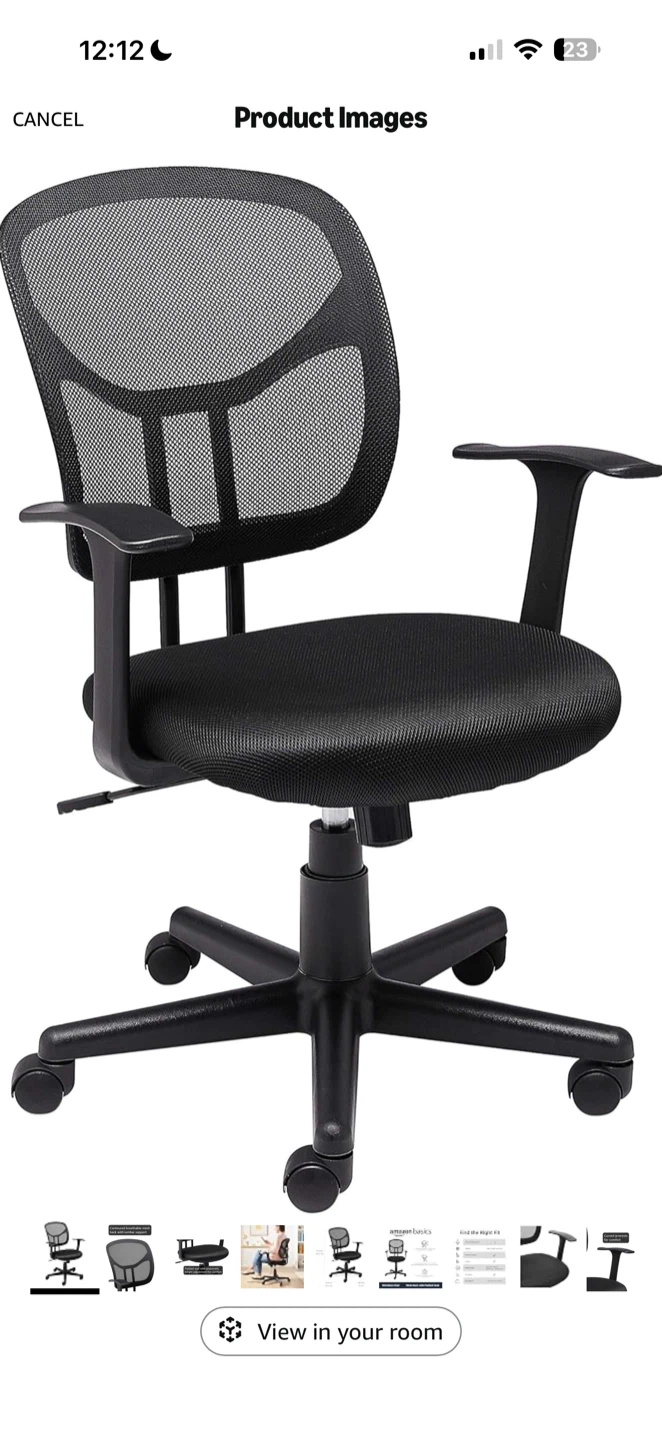 Black Mesh Office Chair with Adjustable Arms - photo 2