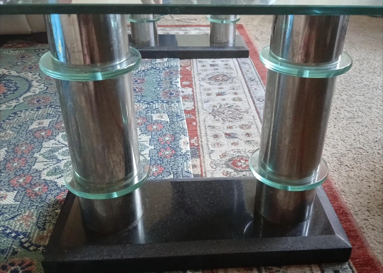 Glass Top Coffee Table with Metal Legs - photo 2