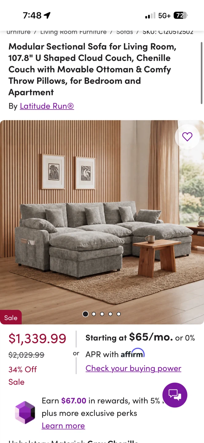 Grey Modular Couch & Ottomans - photo 3